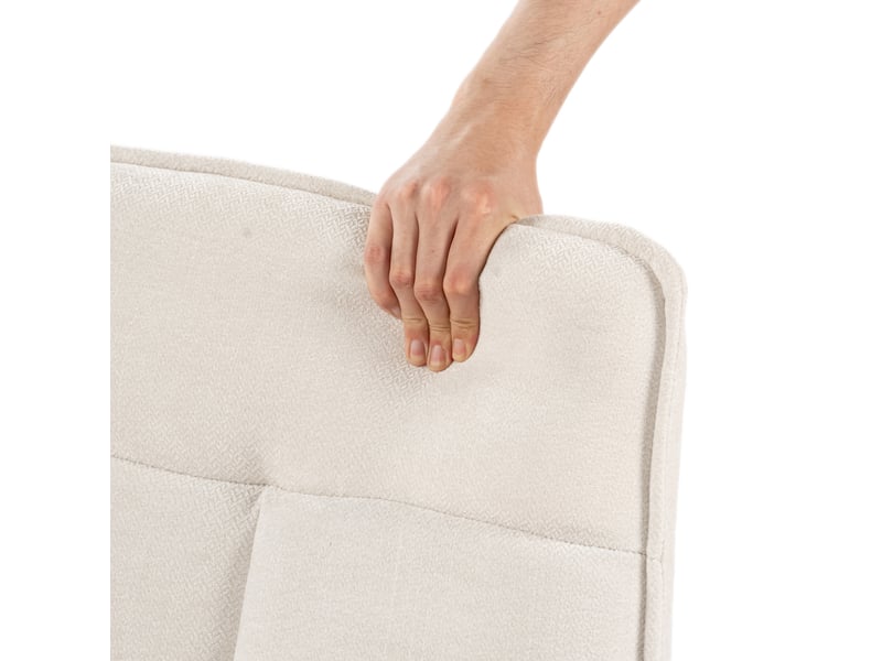  Fauteuil salon fonction d'inclinaison pivotant sur 360° avec dossier en tissu chenille beige  - Conforama E