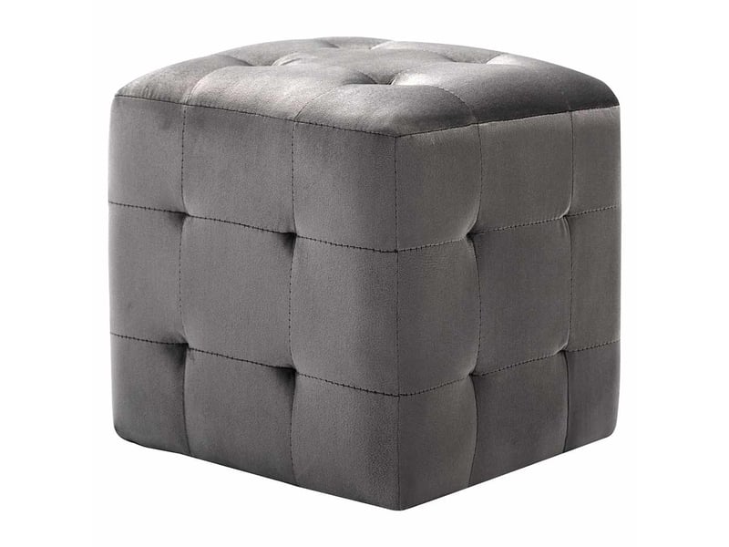  Lot de 2 tables de chevet - cabinet de chevet - table de nuit gris 30x30x30 cm tissu velours  - Conforama A