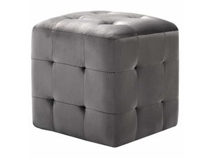 Lot de 2 tables de chevet - cabinet de chevet - table de nuit gris 30x30x30 cm tissu velours