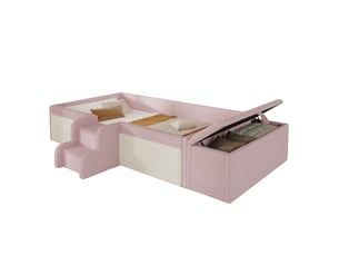 Lit 2 places 140x190 cm coloris rose
