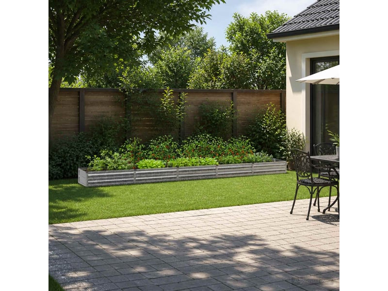  Jardinière - jardin surélevé argenté 400 x 40 x 24 cm galvanisé  - Conforama B