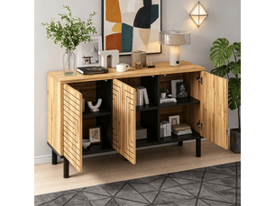 Buffet 3 porte(s) PEXCHO - 120 cm coloris naturel