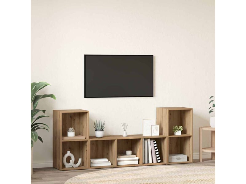  Ensemble meuble tv - banc tv - meuble de rangement 3 pcs marron bois d'ingénierie  - Conforama D