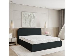 Lit coffre 200x200 cm <strong>MASSENO</strong> <strong></strong> coloris noir