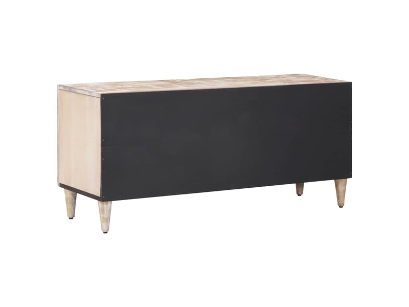  Meuble tv - banc tv - meuble de rangement blanc 105 x 33,5 x 46 cm bois de mangue massif  - Conforama E