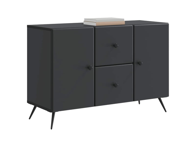 Buffet - bahut - meuble de rangement avec tiroir noir 89 x 34,5 x 60 cm bois d'ingénierie - Conforama C