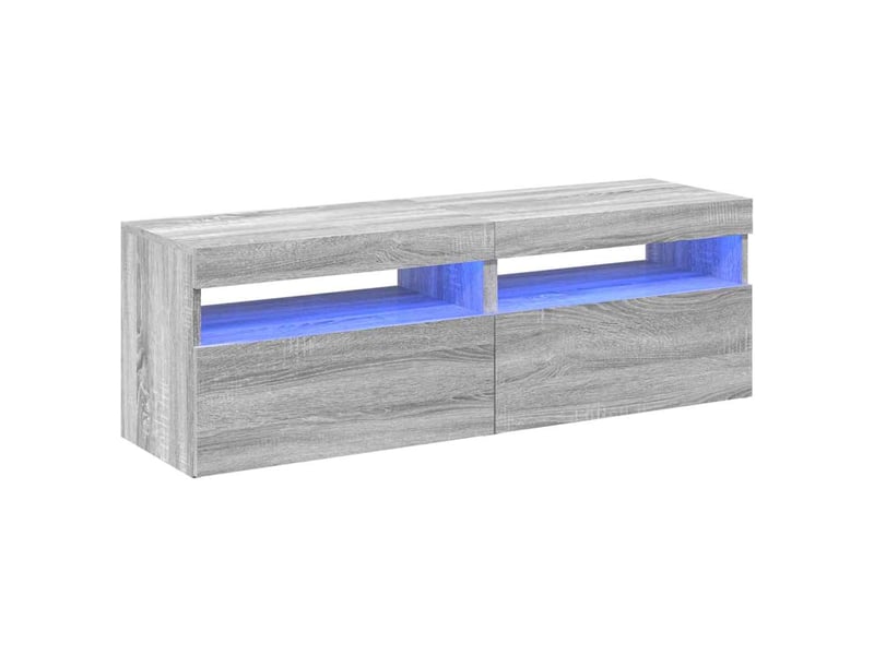  Meubles tv - banc tv - meuble de rangement 2 pcs avec lumières led sonoma gris 60x35x40 cm  - Conforama E