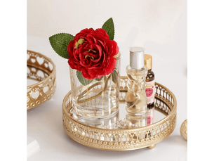 Organisateur de bijoux cosmétiques, plateau décoratif miroir en métal, plateaux de fruits, plateau de rangement pour table