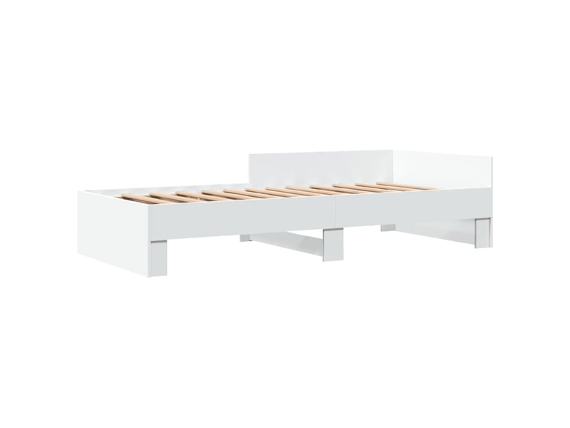 Lit simple- lit adulte -  cadre de lit sans matelas blanc 100x200 cm bois d'ingénierie  - Conforama B