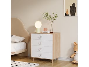 Commode 4 tiroirs bicolore 80 x 54 x 90 cm cravdom