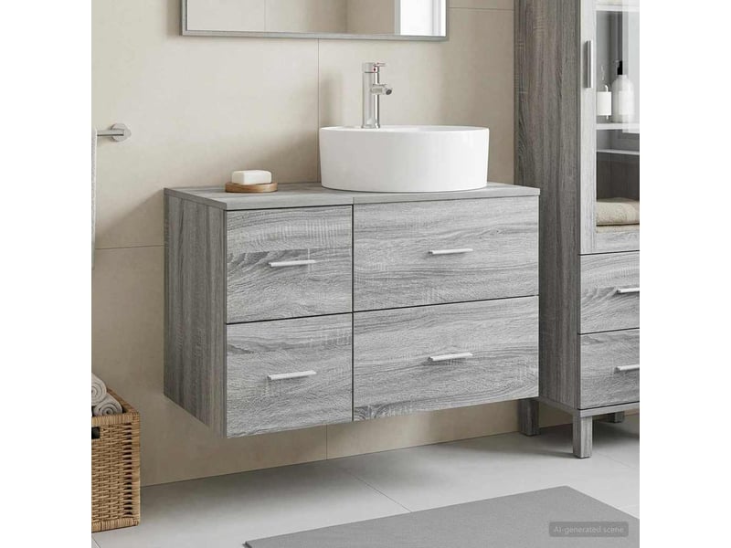  Ensemble de mobilier de salle de bain 2 pc sonoma gris cf64187  - Conforama B
