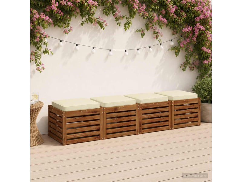  Lot de 4 coussins de siège, coussins d'assise vught 100 % polyester crème cf60714  - Conforama B