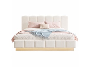 Lit coffre 180x200 cm MODENVIE   coloris blanc