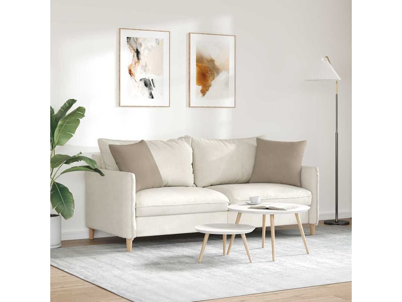 Lot de 2 coussins de canapé, coussins décoratifs tissu taupe 45 x 45 cm cf58956 - Conforama D