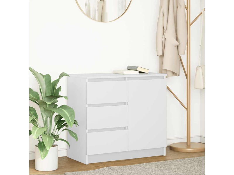 Buffet - bahut - meuble de rangement avec tiroir blanc 71x35x65 cm bois d'ingénierie - Conforama B
