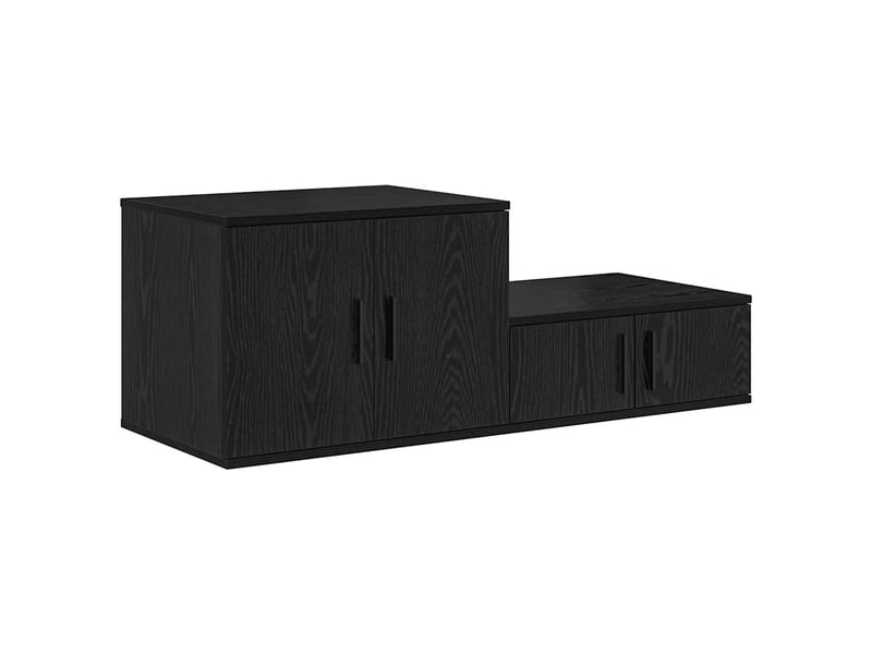  Table de chevet - table de rangement 2 pc chêne noir 127 x 41 x 40 cm  - Conforama D