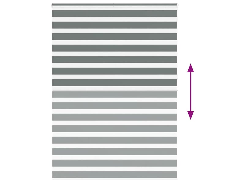 Store zèbre, store de fenêtre gris foncé largeur du tissu 155,9 cm polyester cf48586 - Conforama E
