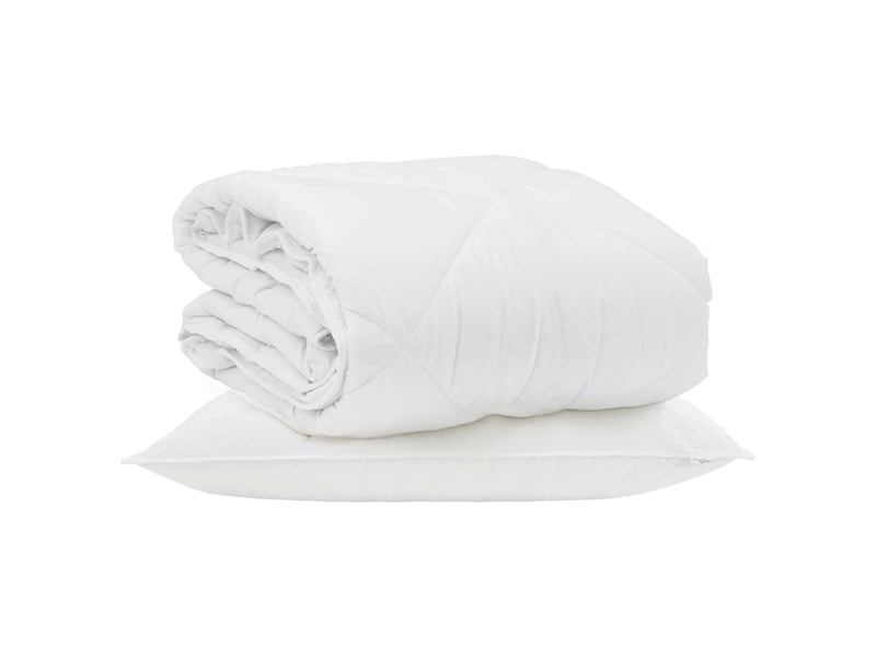  Duvet d'été simple avec oreiller 2 pièces - couette blanc microfibre  - Conforama A
