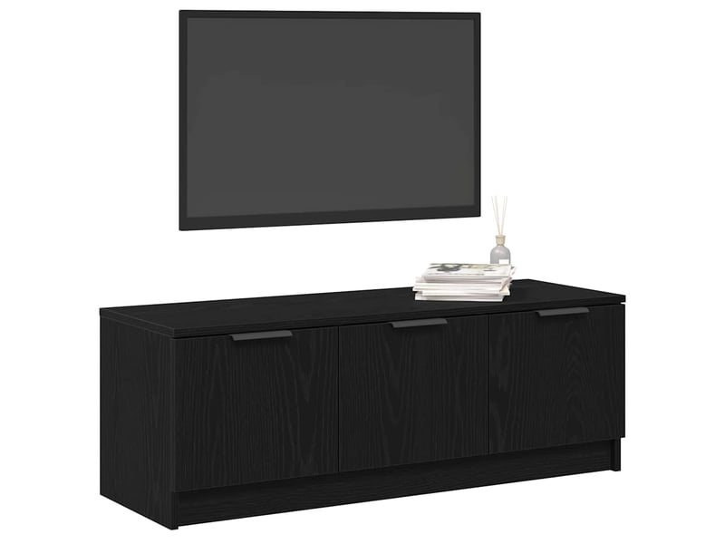 Meuble tv - banc tv - meuble de rangement 102 x 35 x 36,5 cm chêne noir bois d'ingénierie  - Conforama C