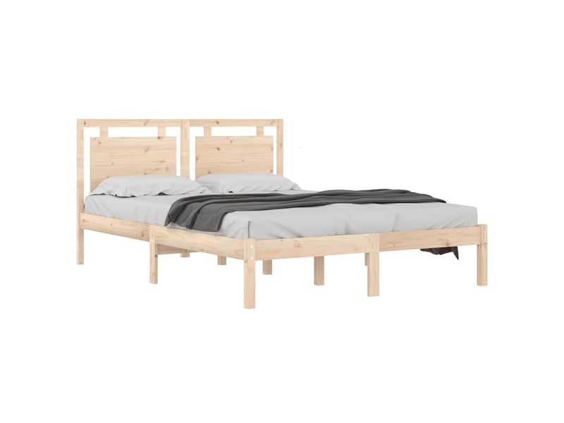  Lit double- lit adulte -  cadre de lit sans matelas 150x200 cm bois massif  - Conforama B