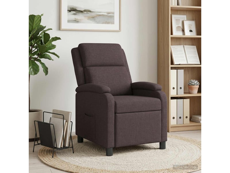 Vidaxl fauteuil inclinable marron foncé tissu - Conforama B