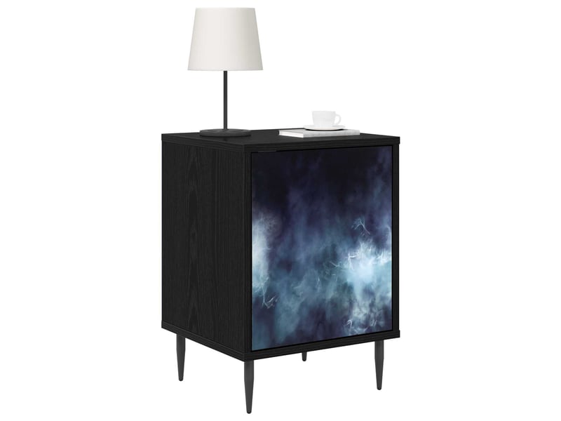  Table de chevet - cabinet de chevet - table de nuit raalte 2 pc chêne noir 36 x 33 x 51 cm  - Conforama B