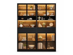 Vitrine coloris noir HAUSS SPOLE - 160 cmx200 cm