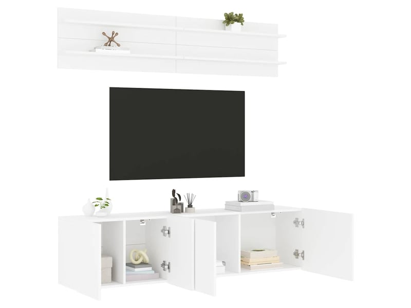  Unités murales tv 6 pcs blanc bois d'ingénierie  - Conforama B