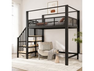 Lit mezzanine 90x200 cm <strong>MODENVIE</strong>  <strong></strong> coloris noir