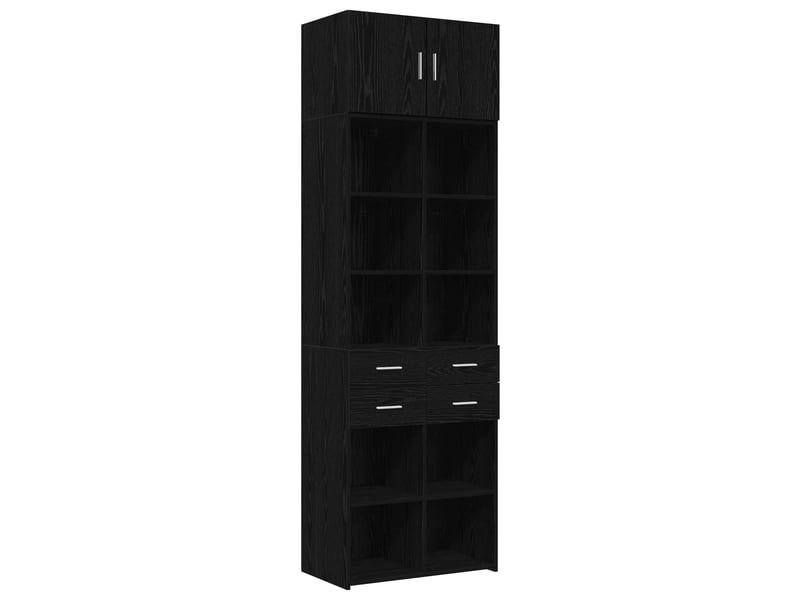 Vidaxl cabinet de rangement avec étagères chêne noir bois d'ingénierie  - Conforama D