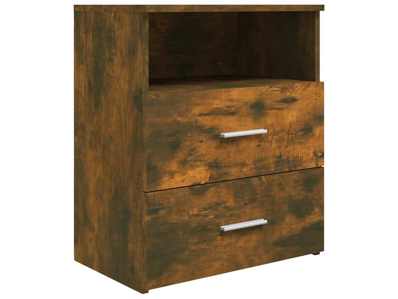  Lot de 2 tables de chevet - cabinet de chevet - table de nuit chêne fumé 50x32x60 cm  - Conforama D