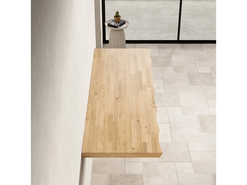  Étagère en bois massif, 140 cm, couleur naturelle, pour une utilisation individuelle ou en combinaison avec des meubles.  - Conforama B