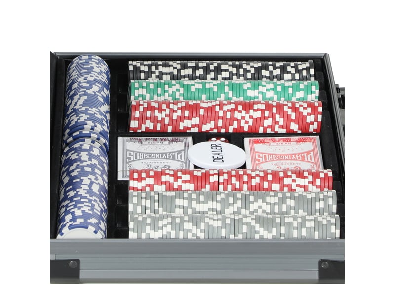  Set de poker 400 jetons de 11,5 g, mallette grise en plastique abs, pour jouer jusqu'à 10 joueurs  - Conforama E