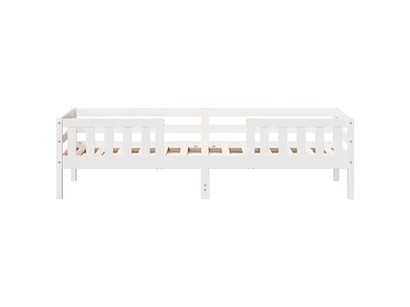  Lit simple- lit adulte -  cadre de lit sans matelas blanc 80x200 cm bois massif de pin  - Conforama C