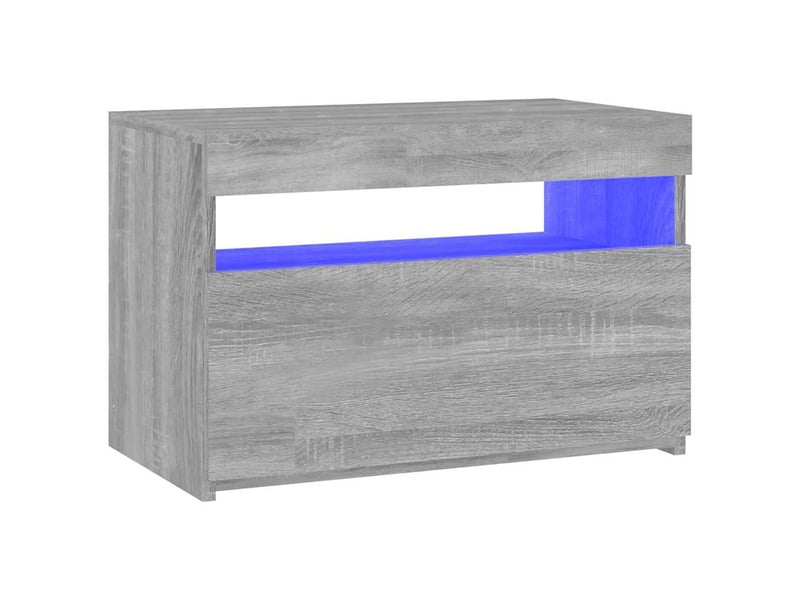  Meuble tv - banc tv - meuble de rangement avec lumières led sonoma gris 60x35x40 cm  - Conforama D