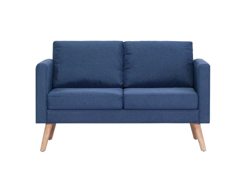  Canapé de salon | canapé 2 places tissu bleu  - Conforama C