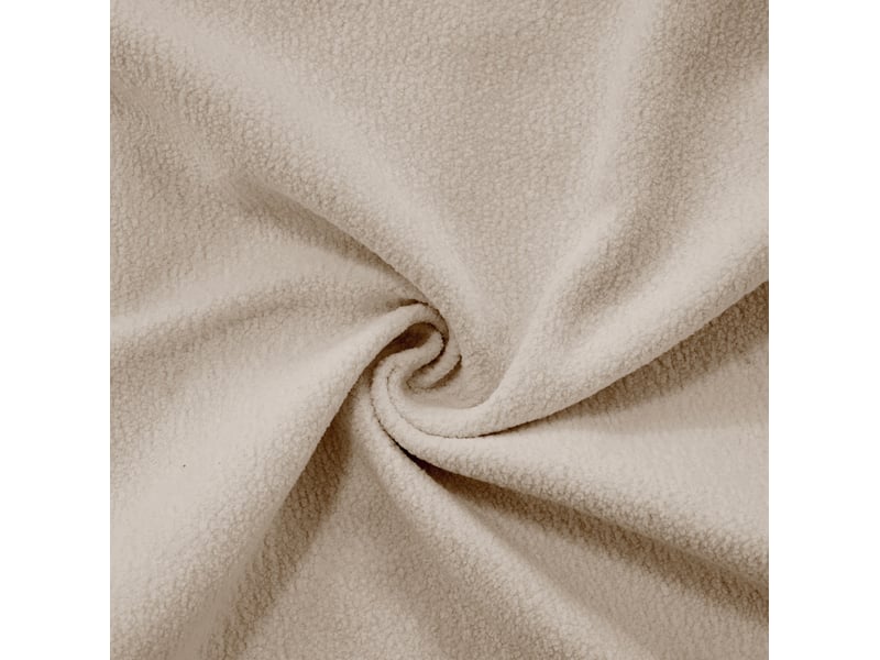  Canapé modulable 2 places 220x145x81 cm, 2 coussins d’ameublement et 2 poufs, avec 2 coussins lombaires, chenille beige  - Conforama E