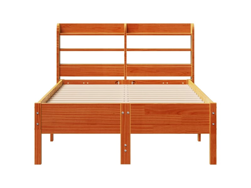  Lit simple- lit adulte -  cadre de lit sans matelas  marron 100x200cm bois pin massif  - Conforama C