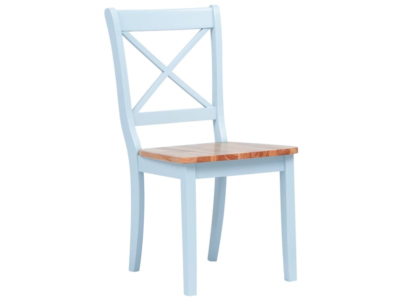  Lot de 6 chaises de salle à manger cuisine style simple gris et bois clair bois d'hévéa massif cds022433  - Conforama B