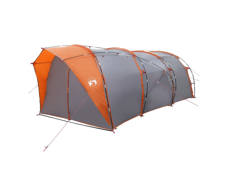  Tente tunnel, tente de camping 6 personne gris et orange  - Conforama D