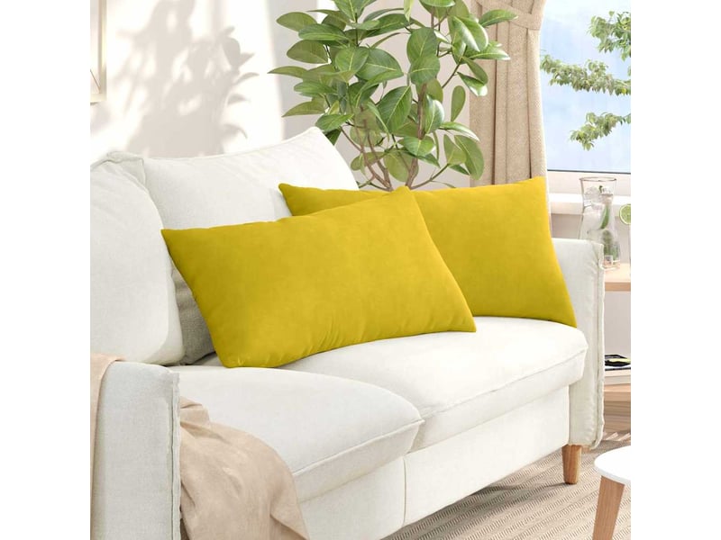 Lot de 2 coussins de canapé, coussins décoratifs jaune 80 x 40 cm cf59109 - Conforama B