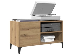 Armoire à disques, armoire de rangement chêne artisanal 84,5x38x48 cm bois ingénierie