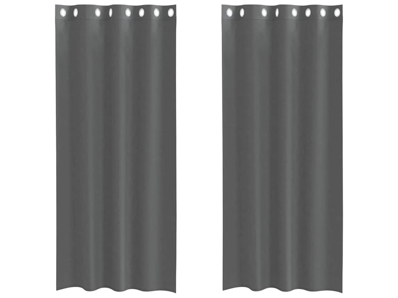  Lot de 2 rideaux en voile, voilages avec œillets gris foncé 140x225 cm cf44365  - Conforama A