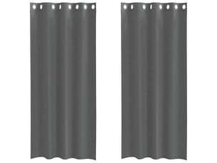 Lot de 2 rideaux en voile, voilages avec œillets gris foncé 140x225 cm cf44365