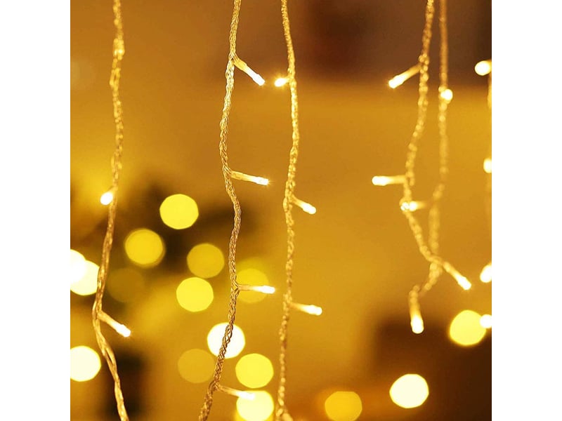  Rideau lumineux noel exterieur 8m 192 led  8 modes blanc chaud pour fenêtre, balcon, jardin  - Conforama D