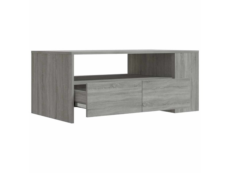  Table basse - table de salon - table à thé sonoma gris 102x55x42 cm bois d'ingénierie  - Conforama D