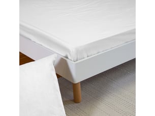Drap housse 160x200+30 cm percale de coton blanc