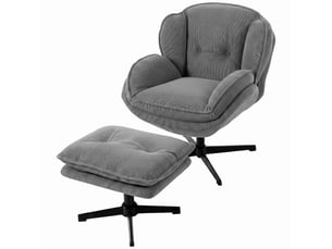 Fauteuil inclinable avec repose-pieds réglable en hauteur, pour salon, gris