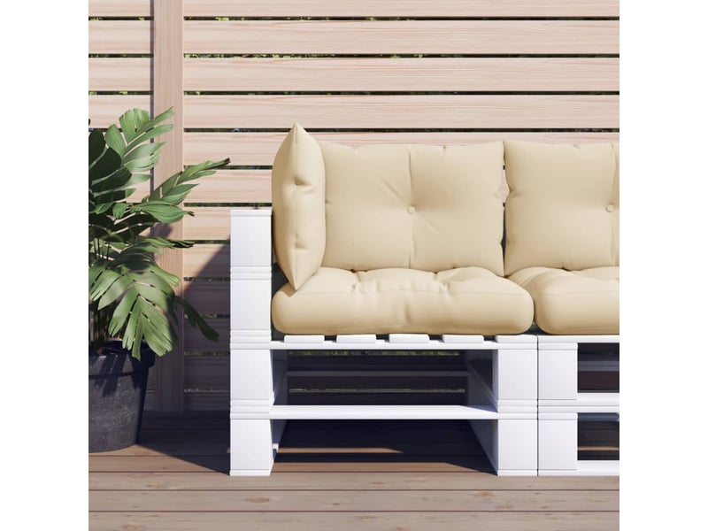  Lot de 3 coussins de palette, coussins de canapé beige tissu cf59656  - Conforama B
