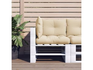 Lot de 3 coussins de palette, coussins de canapé beige tissu cf59656
